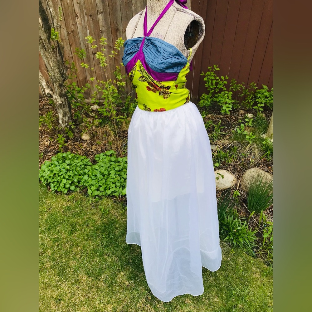 Vintage Roberta Sheer White Maxi Skirt Size 5/6 - Picture 4 of 13
